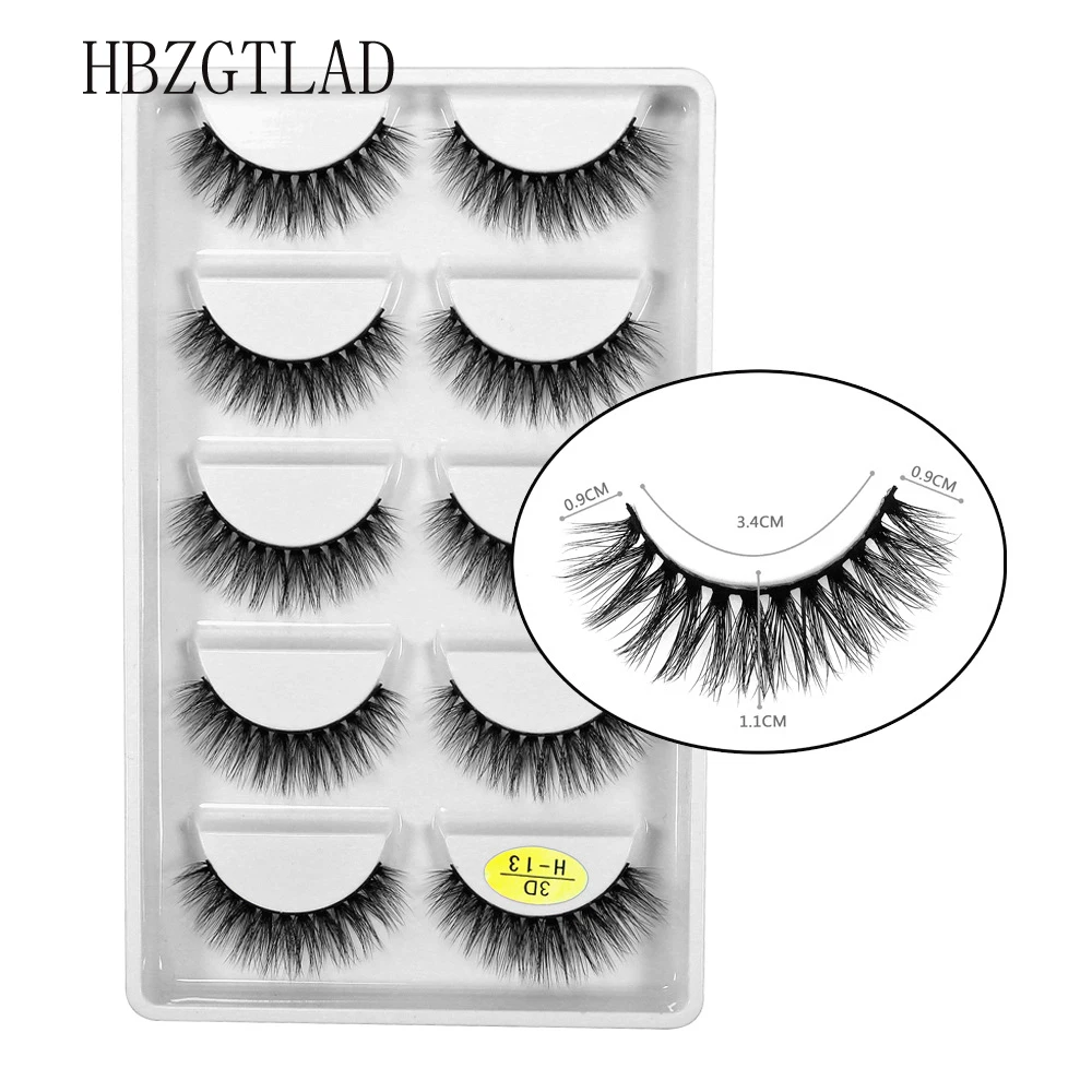NEW h13 100 Boxes 3D Eyelashes Natural Thick False Eye Lashes Mink Lashes Soft Fake Eyelash Wispy Makeup Cilios