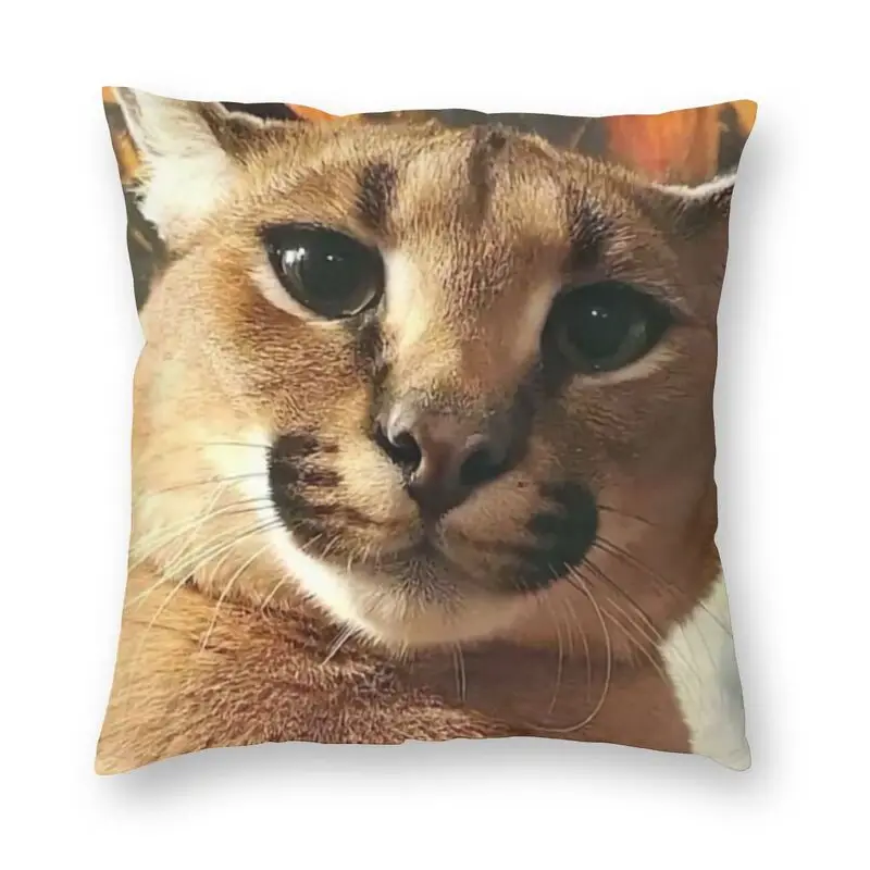 Cute floppa meme capa de almofada 45x45 decoração para casa dakimakura  engraçado caracal gato jogar capa de almofada para sala de estar housse de