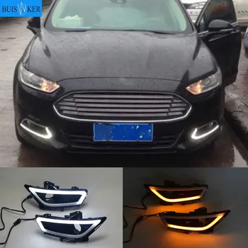 

For Ford Mondeo Fusion 2013 2014 2015 2016 Yellow Turning Signal Relay Waterproof Car DRL Lamp LED Daytime Running Light