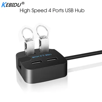 

Kebidu 5Gbps High Speed Mini 4 ports USB3.0 USB2.0 HUB Splitter for Desktop Laptop with Stand Holder for Phone Tablet PC