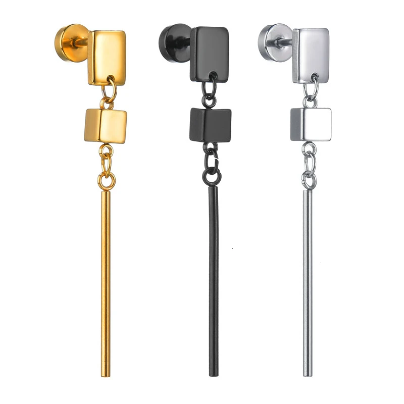 

New Punk 316L Stainless Steel Piercing Drop Earrings For Men Women Hiphop Personality Dangle Earring Oorbellen Femme Ear Jewelry