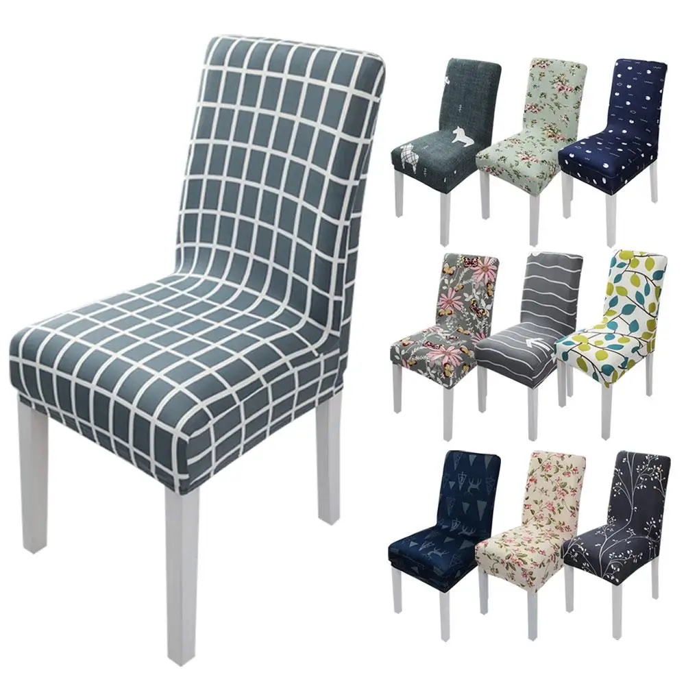 

4pcs Simple Stretch Chair Cover Home Half Pack Printing Chair Cover Cross-border Hot Cartoon Grind Restaurant Chair Cover