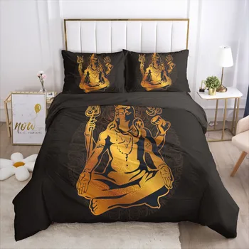 

3D Design Black Gold Duvet Cover Sets Bed Linen Pillow Shams Quilt Covers Case Bedding Set King Queen Full Twin Home Textile