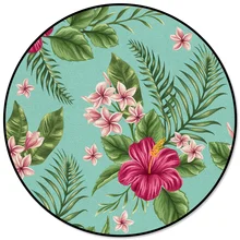 Круглый ковер с цветами, тропическими растениями, кухонные коврики, для столовой, для кормления домашних животных, пледы, коврики по индивидуальному заказу, для спальни, взрослых, подростков