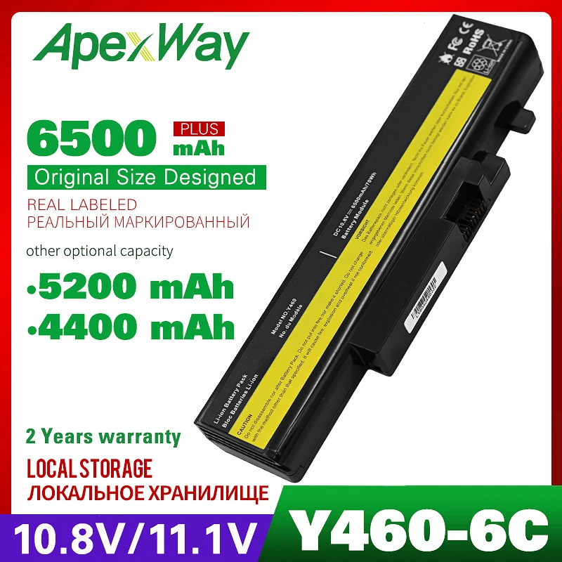 Аккумулятор Apexway для ноутбука Lenovo 6 ячеек 4400 мач L10S6Y01 L09N6D16 L09S6D16 L10L6Y01 L10N6Y01 21000916 57Y6567