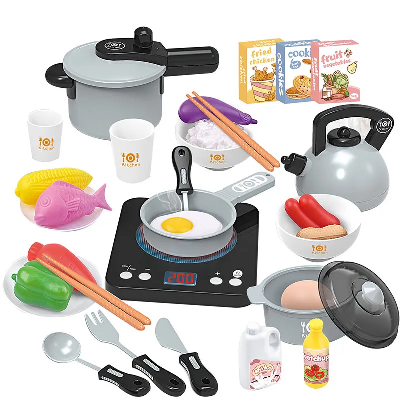 

Children's Toys Puzzle Multi-Function Simulation Induction Cooker Home Appliances Children Play House Electric Toys With Lights