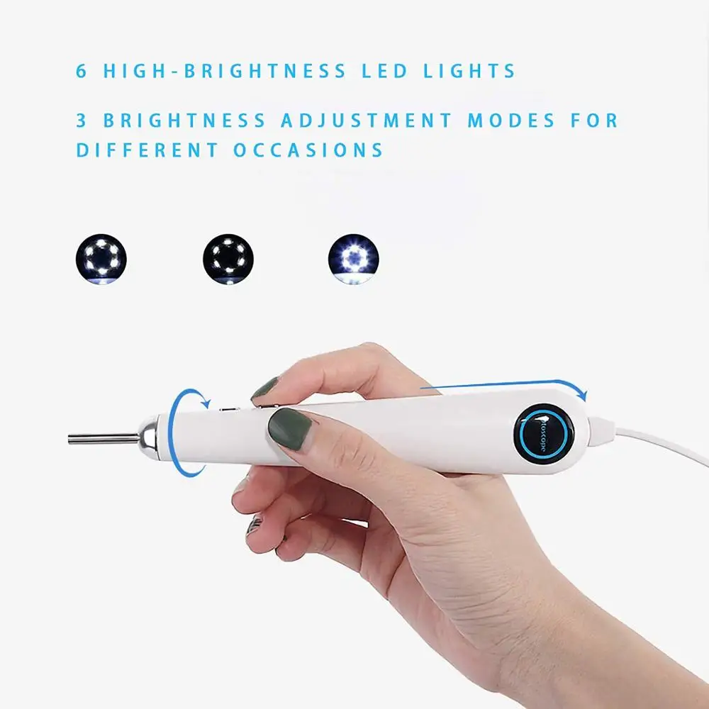 Цифровой Эндоскоп Otoscope 3 9 мм Ent Ушная камера с экраном 7 дюймов HD 6 светодиодных