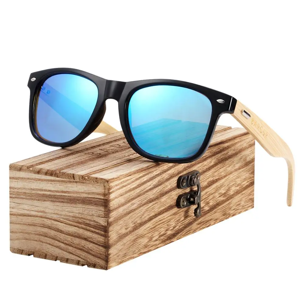 Солнечные очки BARCUR с бамбуковыми дужками для мужчин и женщин, модные зер...