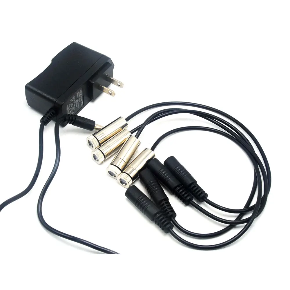 

4pcs 12x45mm Focusable 50mW 650nm Red Laser Diode Dot Lazer Moudle w Driver In w/5v Power Adapter