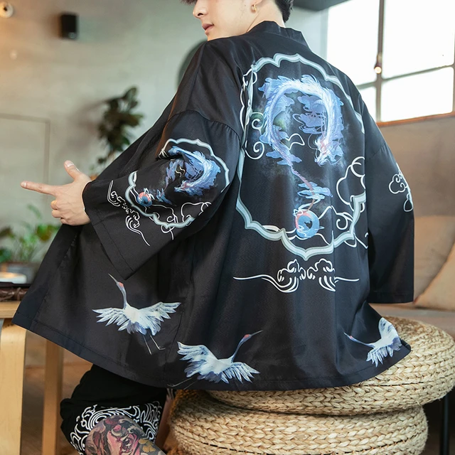 Kimono japonés tradicional Yukata para hombre, cárdigan informal de moda,  ropa asiática fina para playa - AliExpress