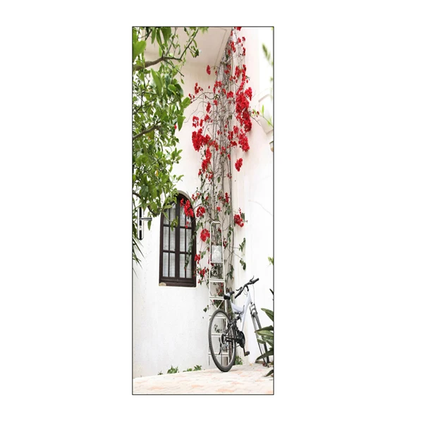 Клей красивый плакат с изображением сада двери наклейки Декор для гостиной спальни холст обои домашний декор водоотталкивающие обои наклейка - Цвет: Оранжевый
