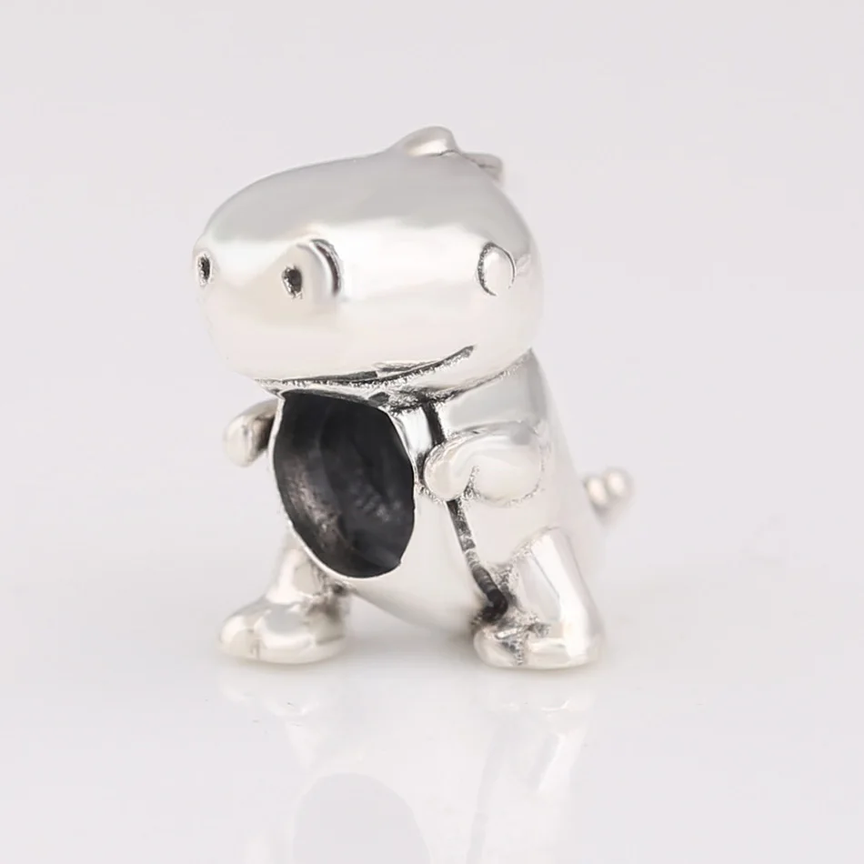 Подлинный бусины из стерлингового серебра 925 милый динозавр талисманы fit Pandora браслет DIY ювелирные изделия