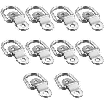 

10-Pack D Ring Tie Down Ring Load Anchor Trailer Anchor Forged Lashing Ring, Surface Floor Mount Tie Down Ring