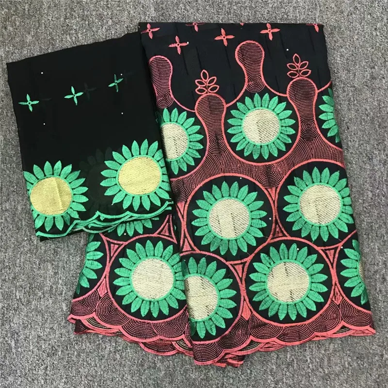 

2019 Latest Swiss voile lace fabric 100% Cotton Net Laces Embroidery Luxury African French Mesh Lace Fabric 5+2Yards/Lot