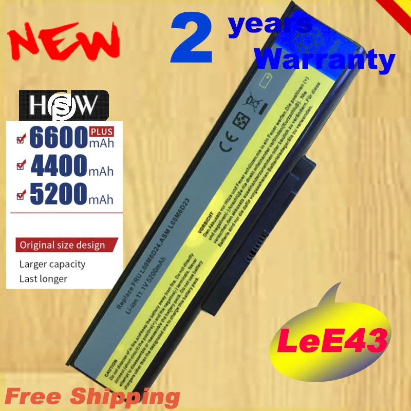 Новый 6-ячеечный аккумулятор HSW для ноутбука LENOVO E43 K43 K46 серии L09M8D21 L09M6D21 L08M6D24 L10P6Y21