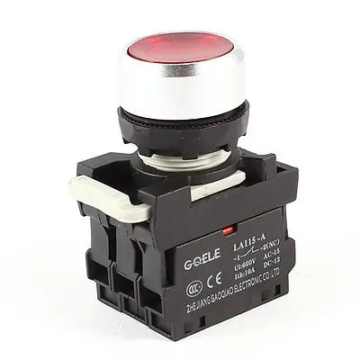

Ui 660V Ith 10A DPST Momentary Red Indicator Push Button Switch Knob