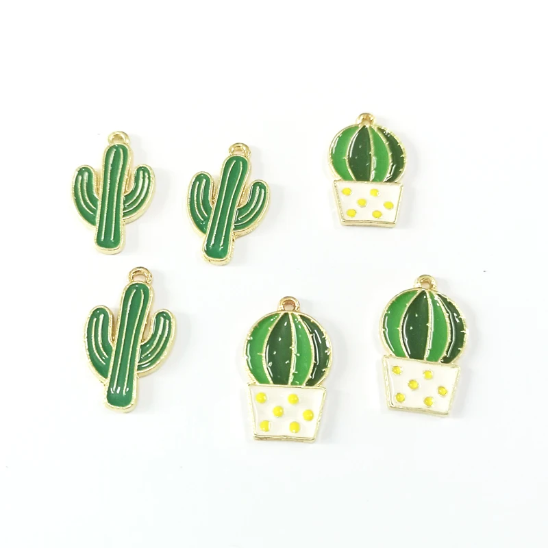 Wholesale 30pcs/lot Small Zinc Alloy All Enamel Cactus Charms For DIY Jewelry/Handmade Earring Making | Украшения и аксессуары