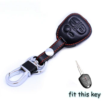 

3 Button Leather Car Remote Key Fob Holder Case Cover for Mitsubishi Pajero Triton Lancer Evo EX Outlander
