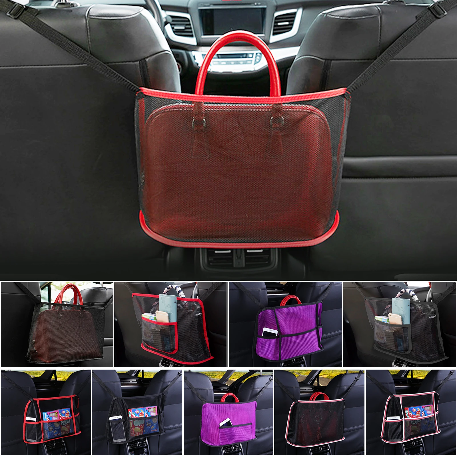 

Car storage net pocket Car Seat Side Storage Mesh Net Bag Luggage Holder Pocket Cargo Organizer Auto Interior Accessories Hot