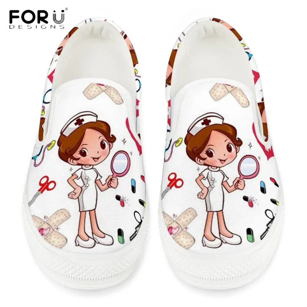 FORUDESIGNS/изящный узор с изображением сиделки Повседневная обувь без шнуровки Обувь