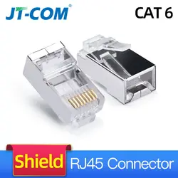 CAT6 RJ45 разъем 8P8C модульный разъем для UTP Ethernet кабель, неэкранированный позолоченный 1 Гбит/с гигабитная Сеть обжимной Кристалл головы