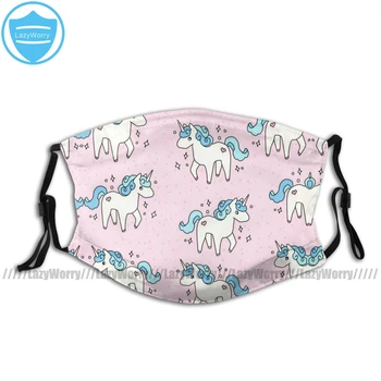 

Unicorn Mouth Face Mask Unicorn Scatter Pattern Facial Mask Funny Kawai with 2 Filters for Adult