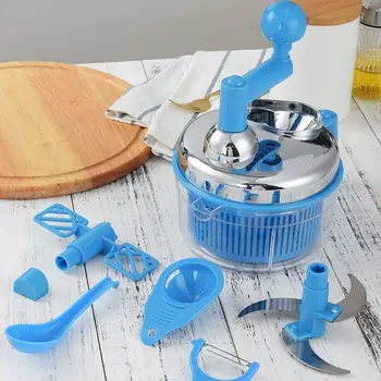 

Household Manual Fruit and Vegetable Cutting Machine, Food Chopper, Multifunctional Stainless Steel Kitchen Circular Slicer