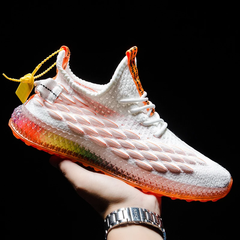 Модная мужская обувь; кроссовки Flyknit; дышащая Нескользящая Мужская обувь для бега; Повседневная Удобная обувь для тренировок; Прямая поставка; AODLEE