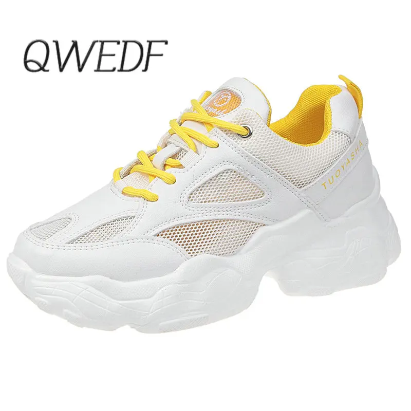 QWEDF/Модные женские кроссовки Harajuku; спортивная обувь на буферной платформе с вентиляцией; спортивная прогулочная YN-29