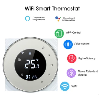 

Smart WiFi Touch Thermostat Temperature Wireless Controller for Gas Boiler Heating Works with Amazon Echo/Google Home/IFTTT