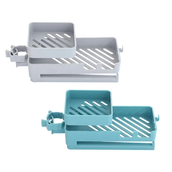 

Newest Double Layer Faucet Rack Multifunctional Sink Sponge Holder Faucet Rack Hollow Storage Shelf for Kitchen