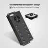Sipolar 120W powered hub usb 3.0 10 ports charger hub 5Gbps supper speed with power adapter for iphone ipad tablets phone repair 4