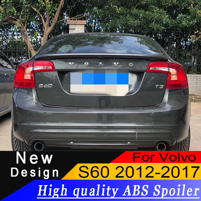 Для Volvo S60 2012 2017 ABS спойлер из материала высокое качество любой цвет или праймер