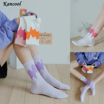 

KANCOOL Women Print Cotton Warm Socks Breathable Ladies Candy Colors Female Socks For Women Autumn Winter