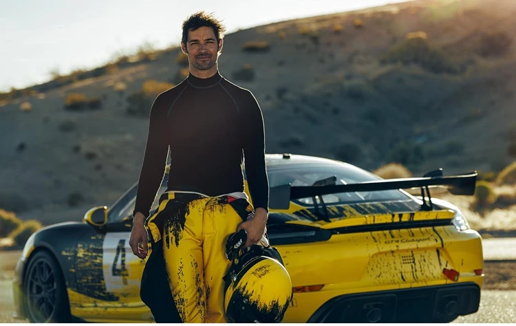 Paraguas semiautomático de mango corto para Porsche, sombrilla amarilla de carreras para Porsche Design, 718 de paraguas| - AliExpress