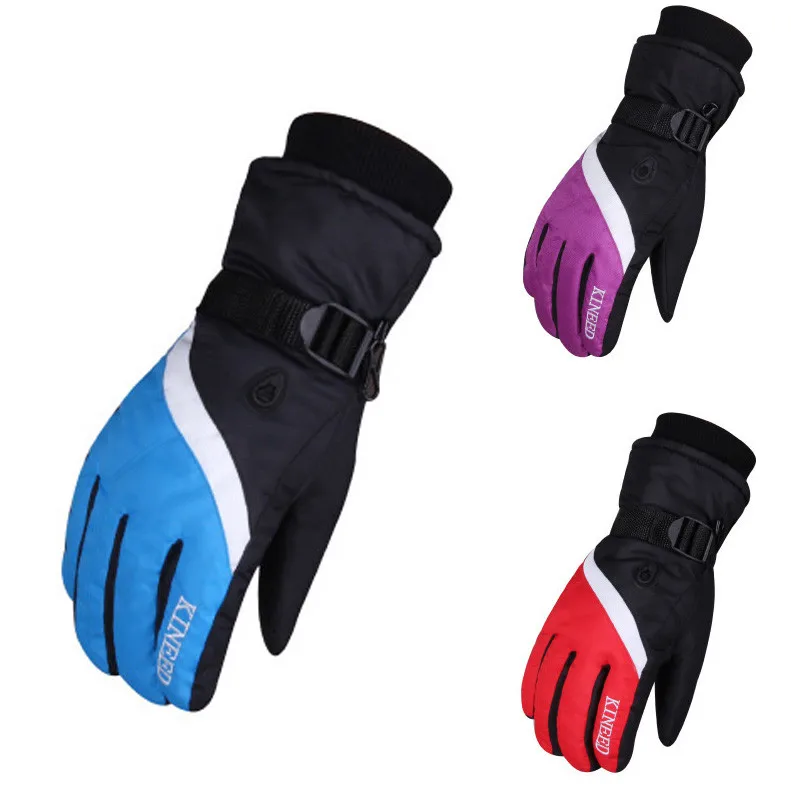 Winter Ski Gloves Men Waterproof Windstopper Skating Snow Gloves Windproof Skiing Glove Outdoor Sports Snowboard Luva Frio Strap