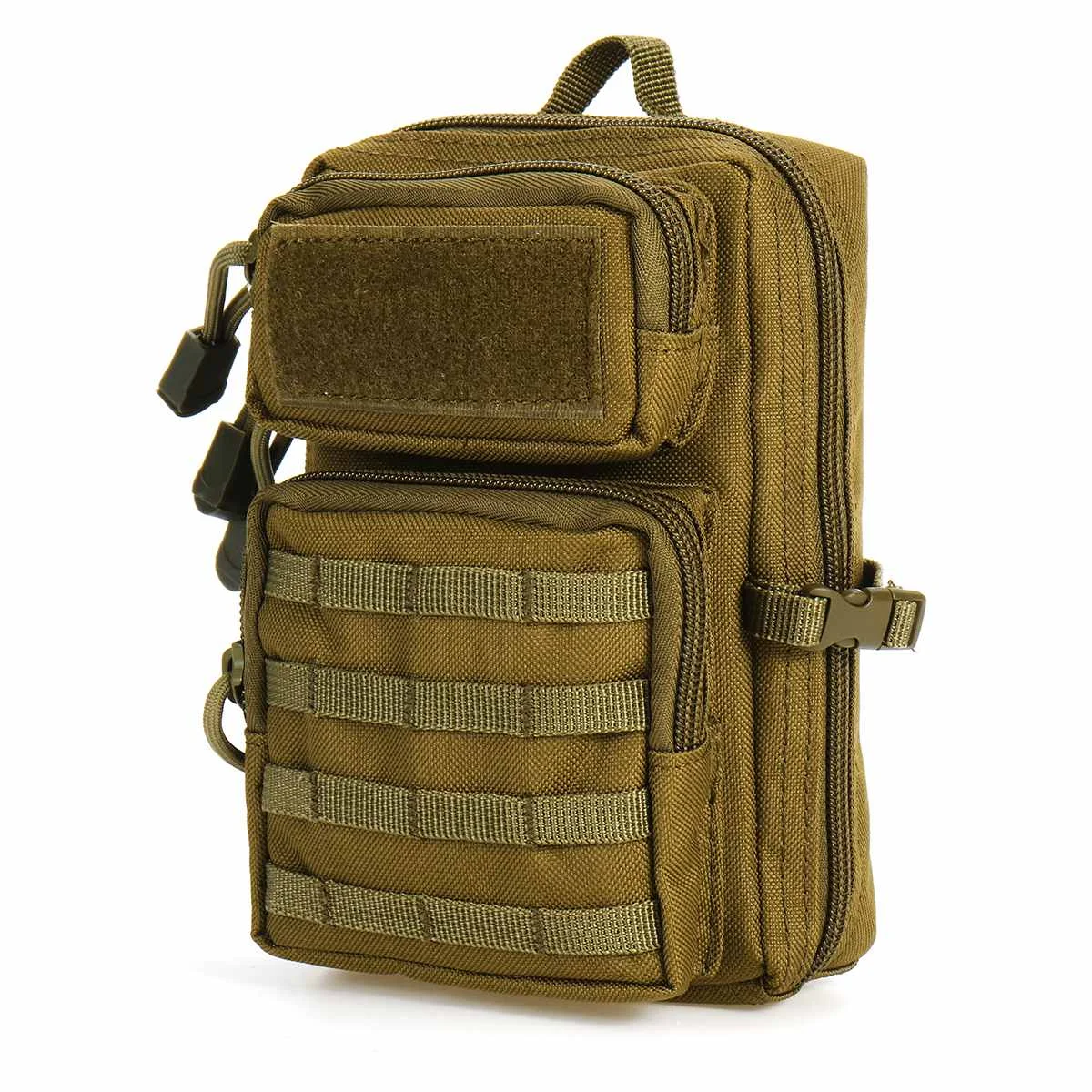 Тактический чехол универсальная кобура Военная Molle сумка с поясом на бедра и талию кошелек сумка кошелек чехол для телефона на молнии Кемпинг походные сумки - Цвет: Brown Strapless