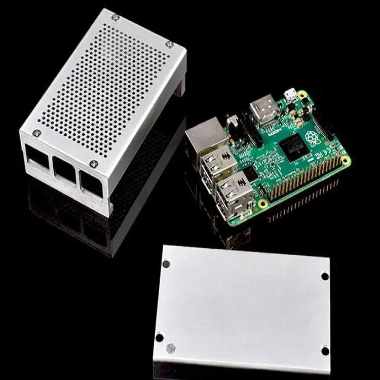 Raspberry Pi 3 алюминиевый чехол серебристый металлический чехол для RPI 3 Модель B совместим с Raspberry Pi 3 Model B