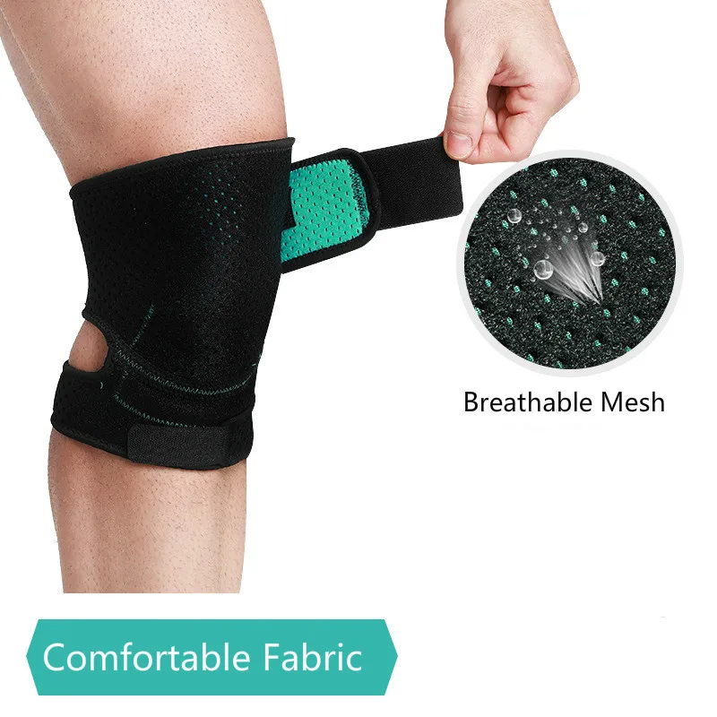 1 Piece Knee Brace Support Breathable Mesh Double Pressure Strap Knee