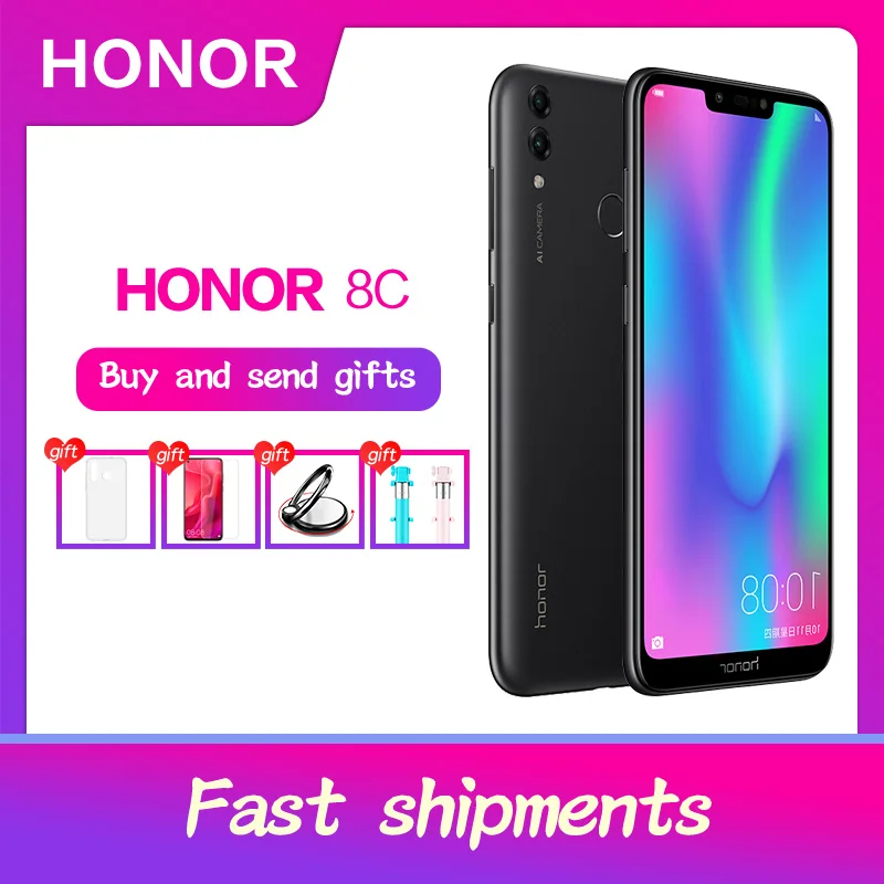Honor Original 8C глобальная прошивка восьмиядерный смартфон 6 26 'полный экран HD + 1520x720