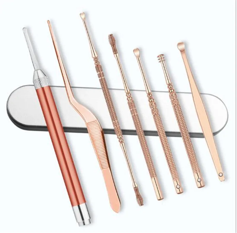 

Hot 100 sets/lot Ear Wax Pickers Cleaner Ear Wax Removal Tools LED Flashlight Tool Set Ear Picks Wax Removal Tweezers