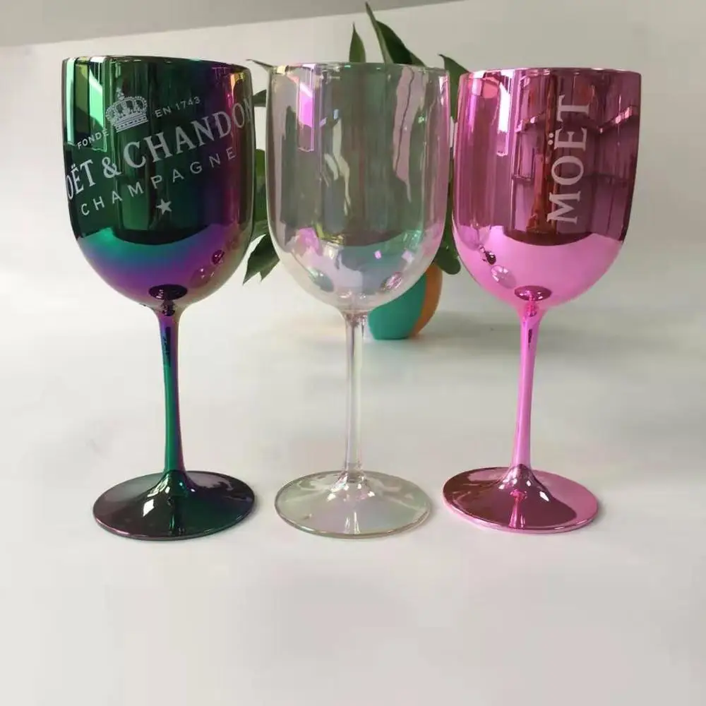 

PS Plastic Moet Et Chandon Wine Glass Gift for Friend Clients Decorative Colorful Transparent Party Wine Goblet