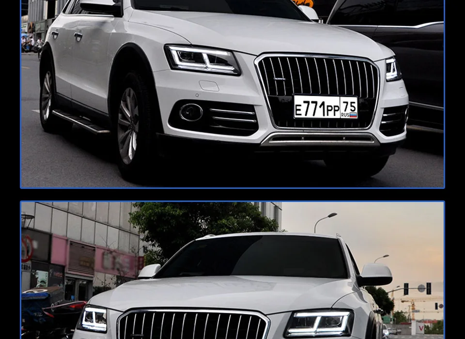 Автомобильный Стайлинг для Audi Q5 фары 2009-2012 2013- Q5 светодиодный фонарь DRL Объектив Двойной Луч би-светодиодный объектив Автомобильная фара