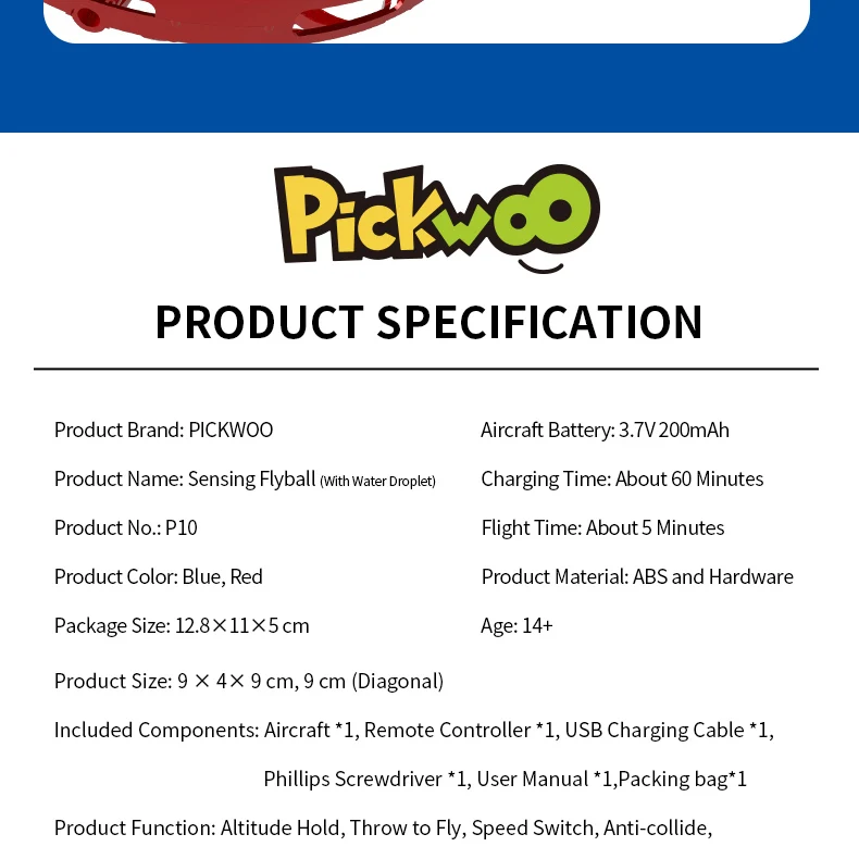 Pickwoo Атлетическая антистрессовая ручная мини Летающая игрушка ротатор Дрон светодиодный Спиннер для пальцев вращающийся Детский Рождественский подарок RC Helicopt
