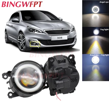 

2x High power H11 LED Fog Lamps Angel Eye light with Glass len 12V For Peugeot 308 T9 / 308 SW 2013 2014 2015 2016