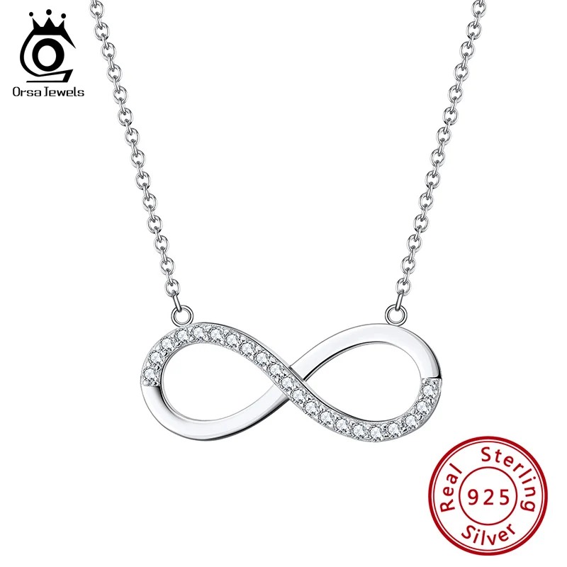 ORSA JEWELS подлинное 925 искусственное ПАВЕ прозрачное циркониевое модное ожерелье с
