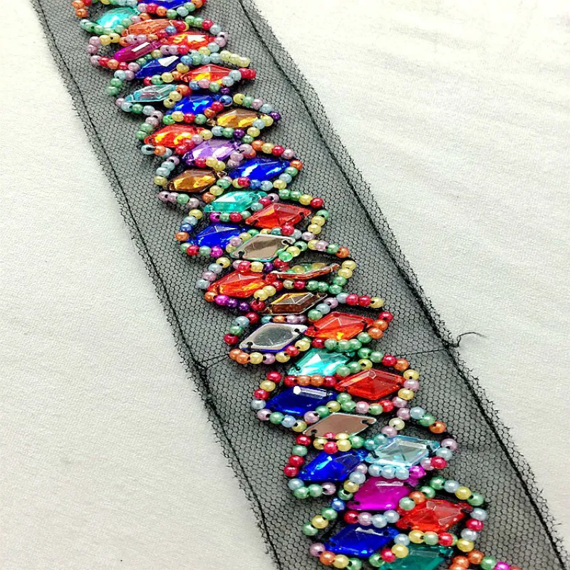 

2 ярдов руководство сетка с блестками и бисером кружевное свадебное платье аксессуары; Одежда с короткими рукавами; Пояс, украшенный бусинами кружевное платье