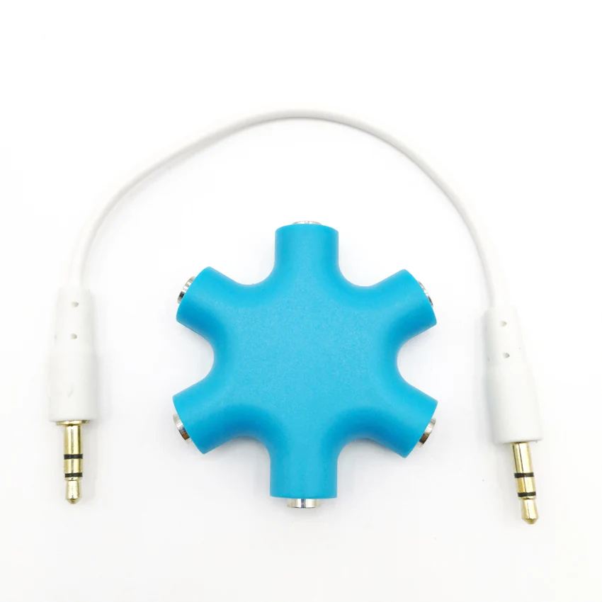 

3.5mm jack Audio connector 1 Male to 1 2 3 4 5 Way Port Aux Music Sound Output adapter Audio Splitter