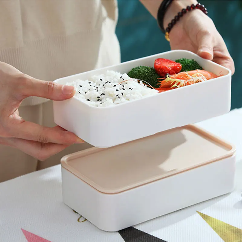 

Double Layer Lunch Box 1200ml Wooden Salad Bento Box Microwave Portable Food Container Box Workers Student Lunch Boxes