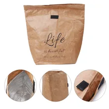 1 шт., новинка, лидер продаж, коричневый бумажный пакет, прочная крафт-бумага, закуска, изолированная, Термосумка для обеда, многоразовые товары, продуктовые сумки